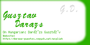 gusztav darazs business card